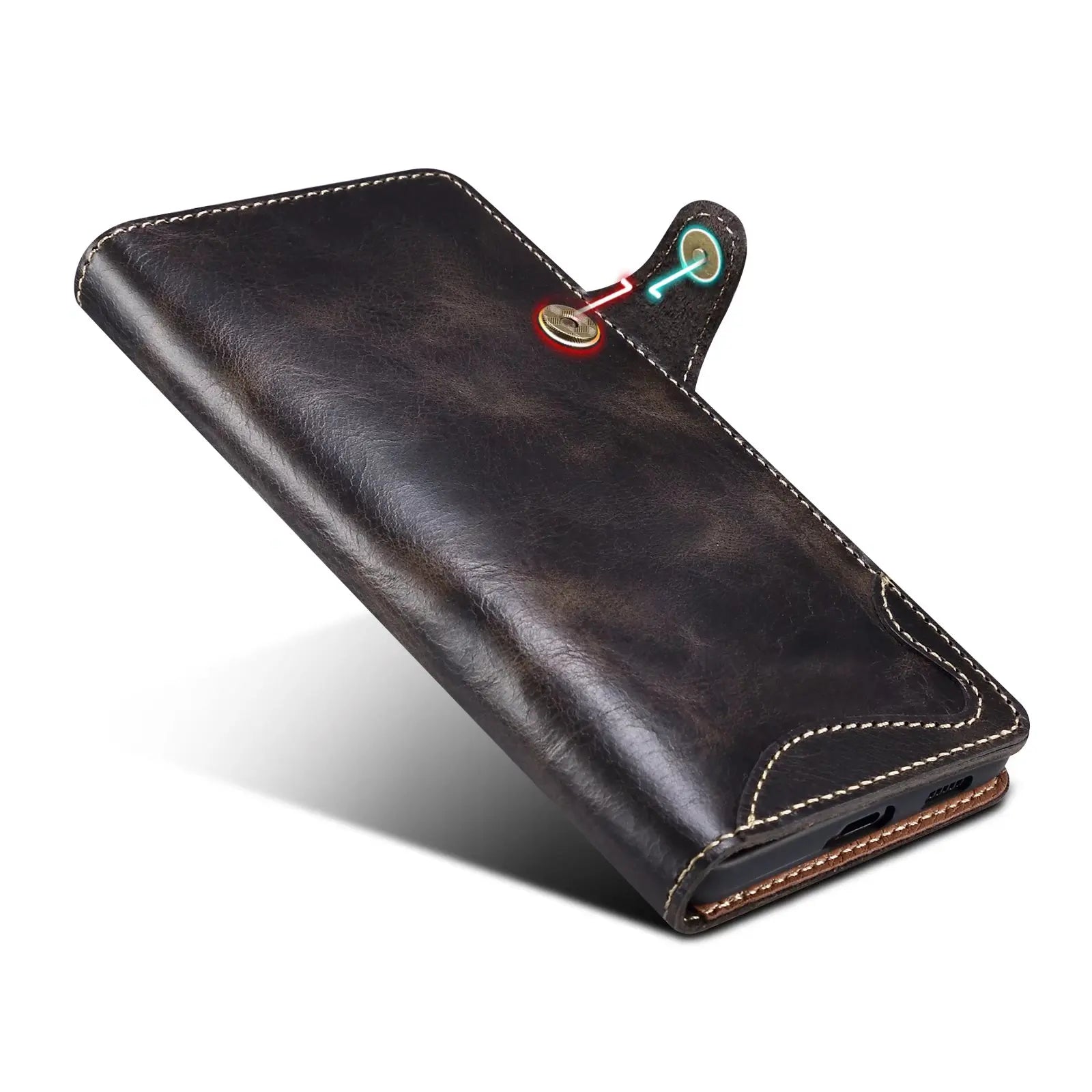 Genuine Leather Wallet Case for Samsung Galaxy S & Note Series
