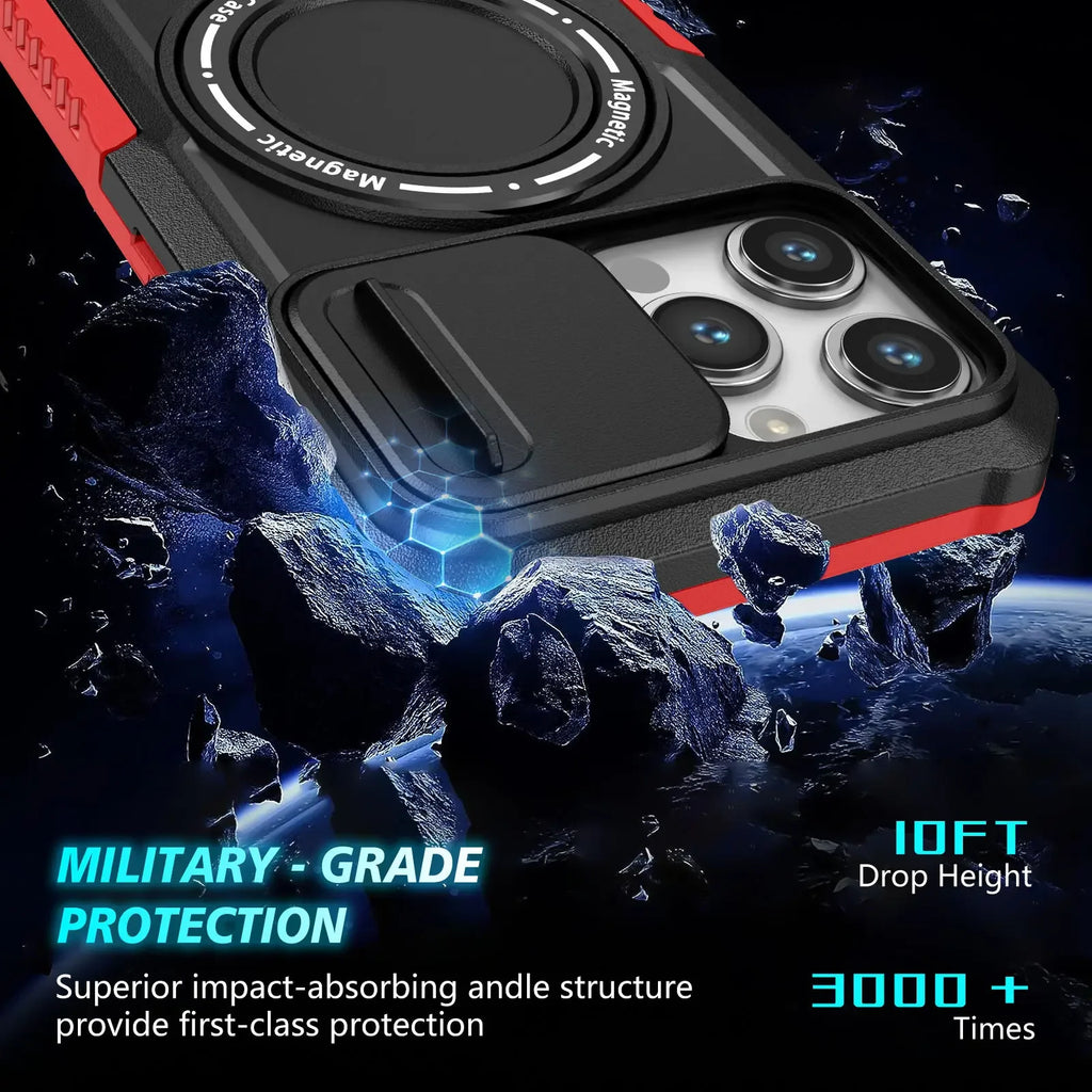Heavy Duty Magnetic Kickstand Case for iPhone 15/14 Series