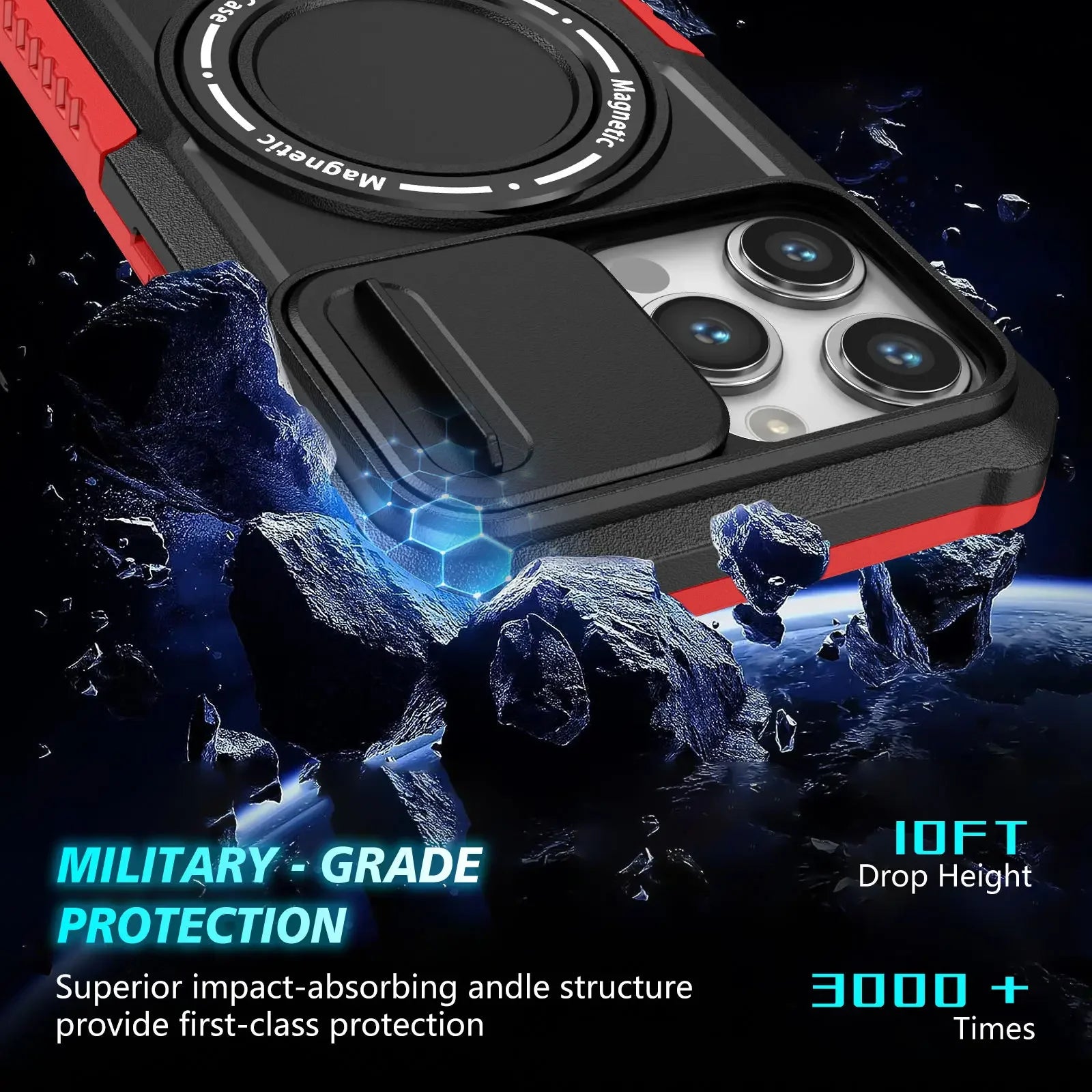 Heavy Duty Magnetic Kickstand Case for iPhone 15/14 Series