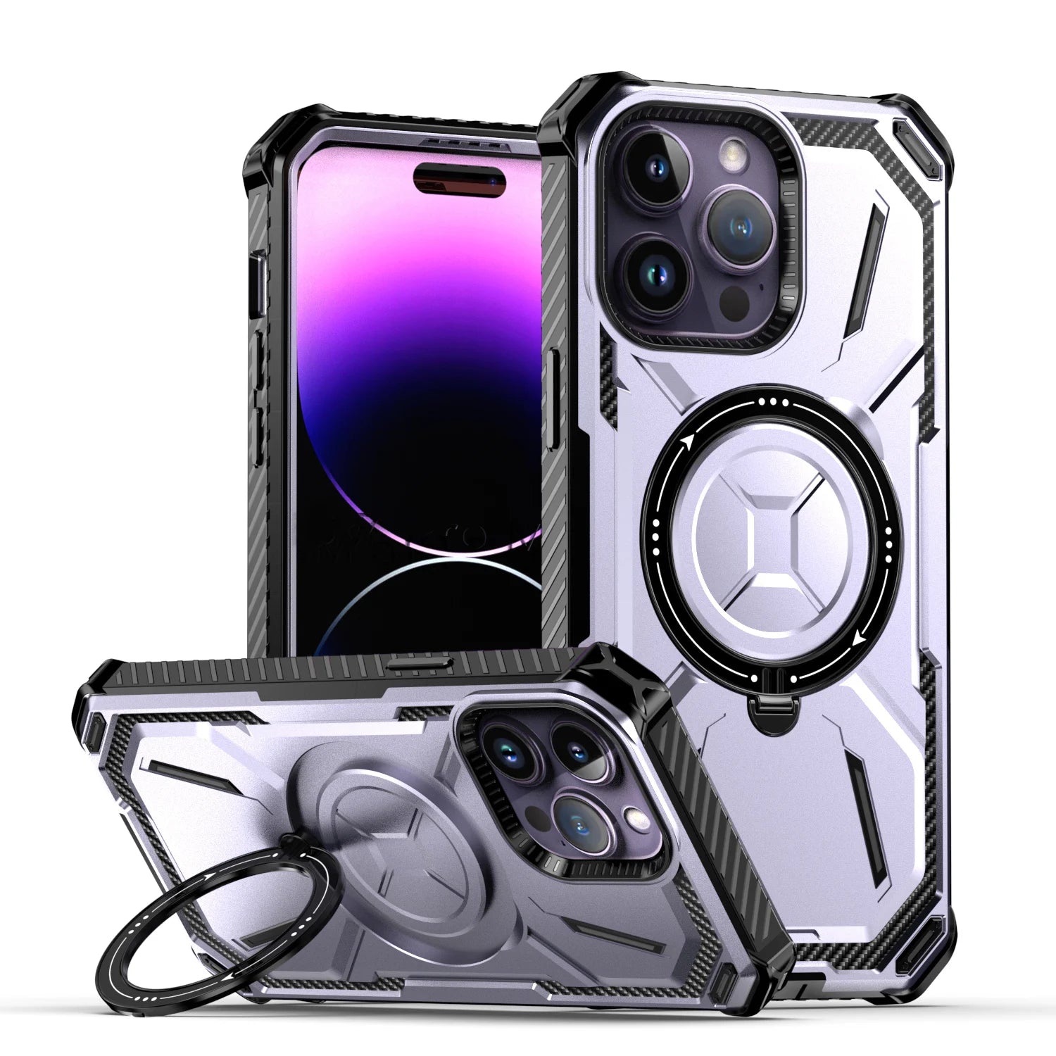 Heavy Duty Magnetic Kickstand Case for iPhone 15 / 14 / 13 / 12 / 11 Series