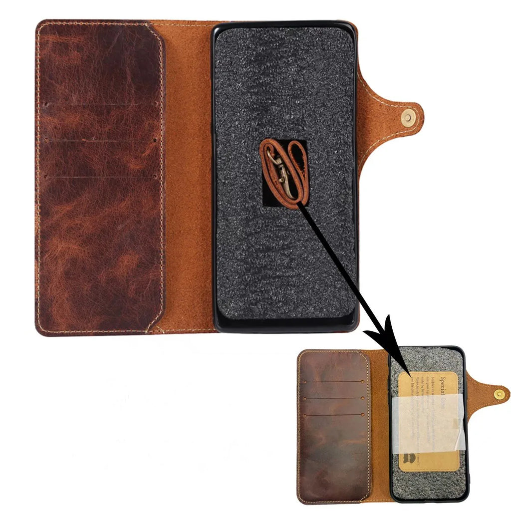 Genuine Leather Wallet Case for Samsung Galaxy S & Note Series