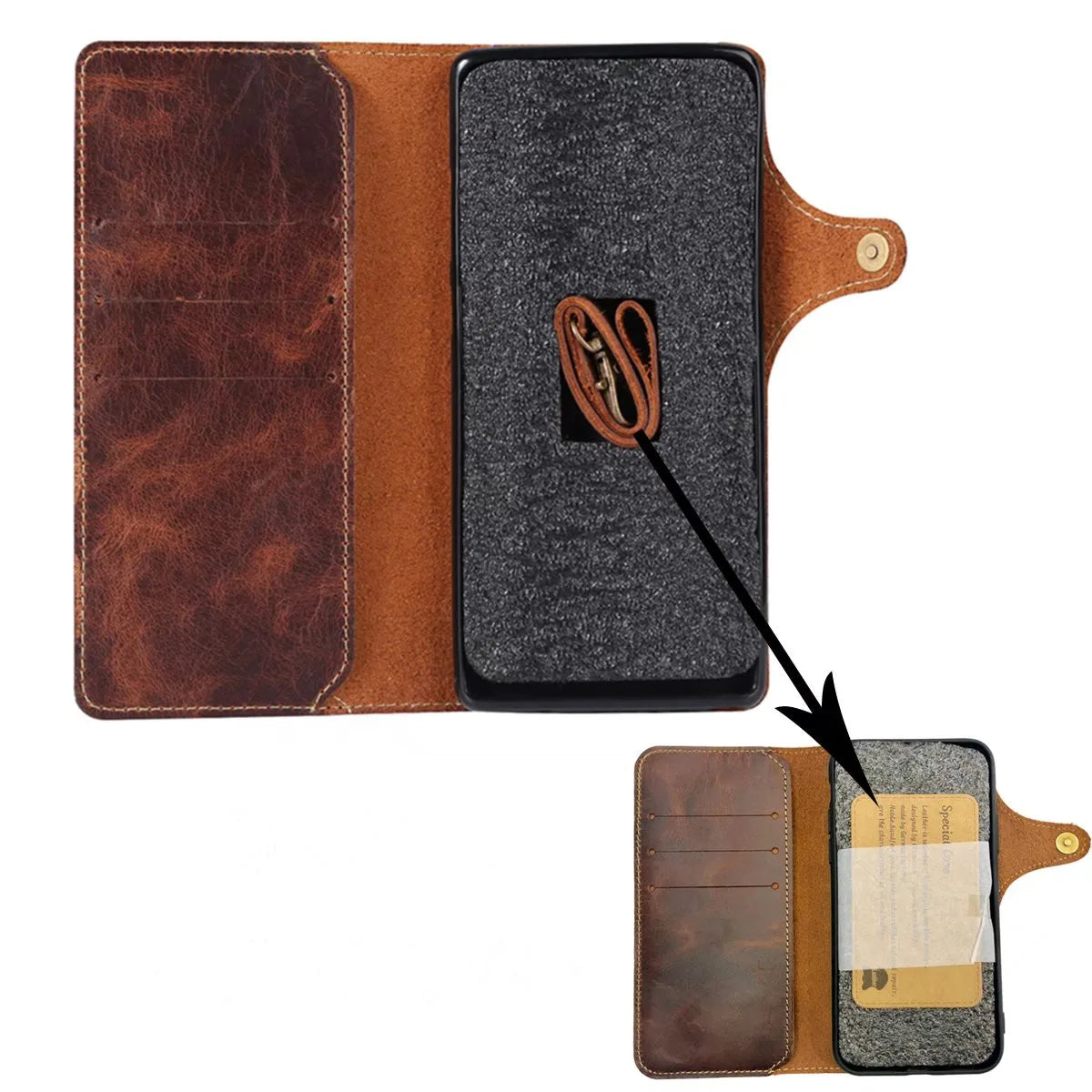 Genuine Leather Wallet Case for Samsung Galaxy S & Note Series