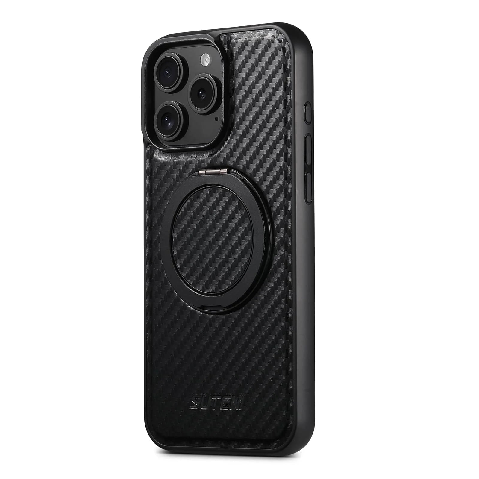 Magnetic Carbon Fiber Kickstand Case for iPhone 16 / 15 / 14 / 13 / 12 Series