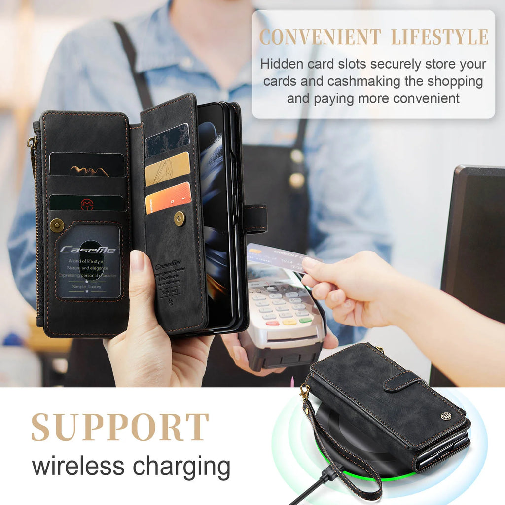 Magnetic Wallet Flip Case for Samsung Galaxy Z Fold 3 / Z Fold 4