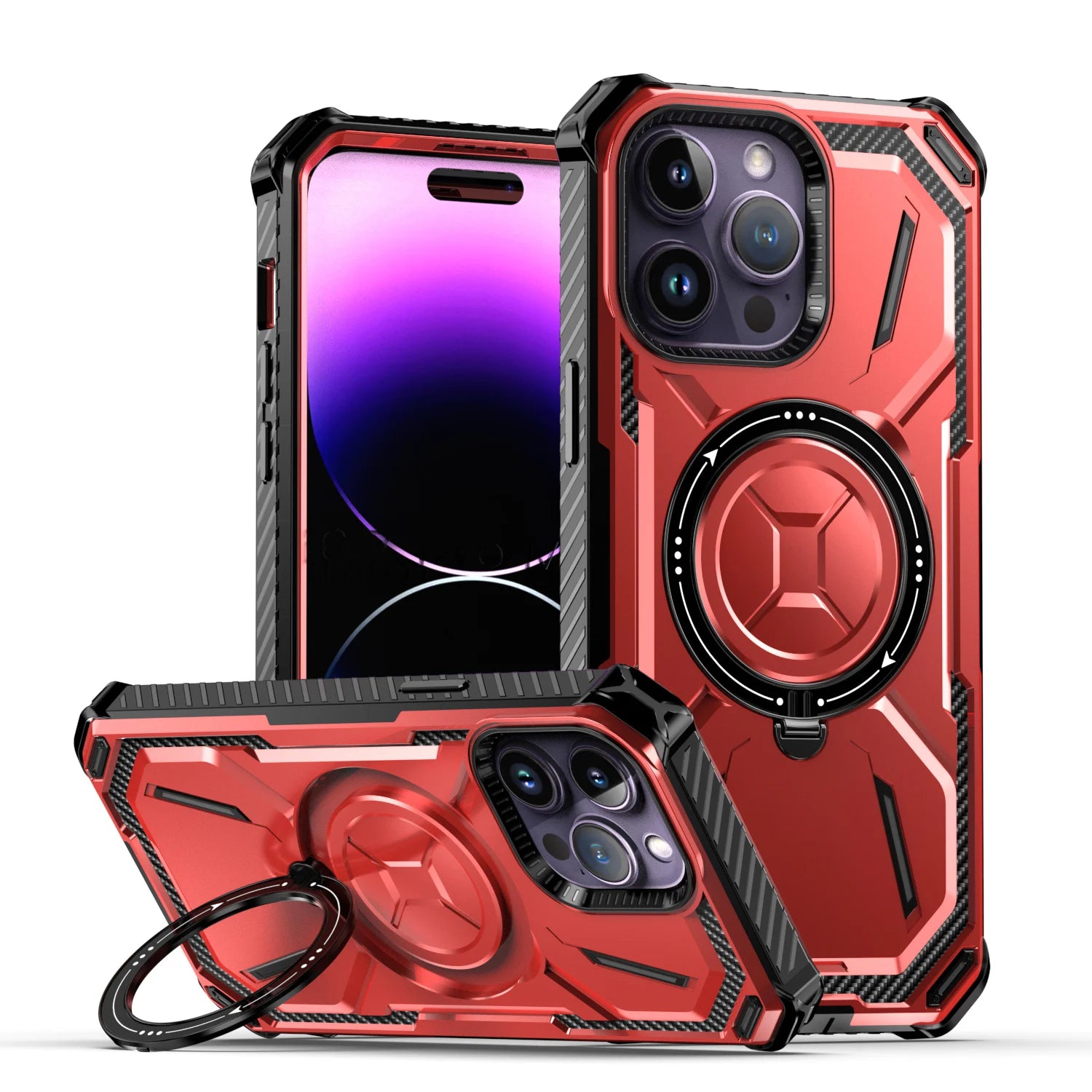 Heavy Duty Magnetic Kickstand Case for iPhone 15 / 14 / 13 / 12 / 11 Series