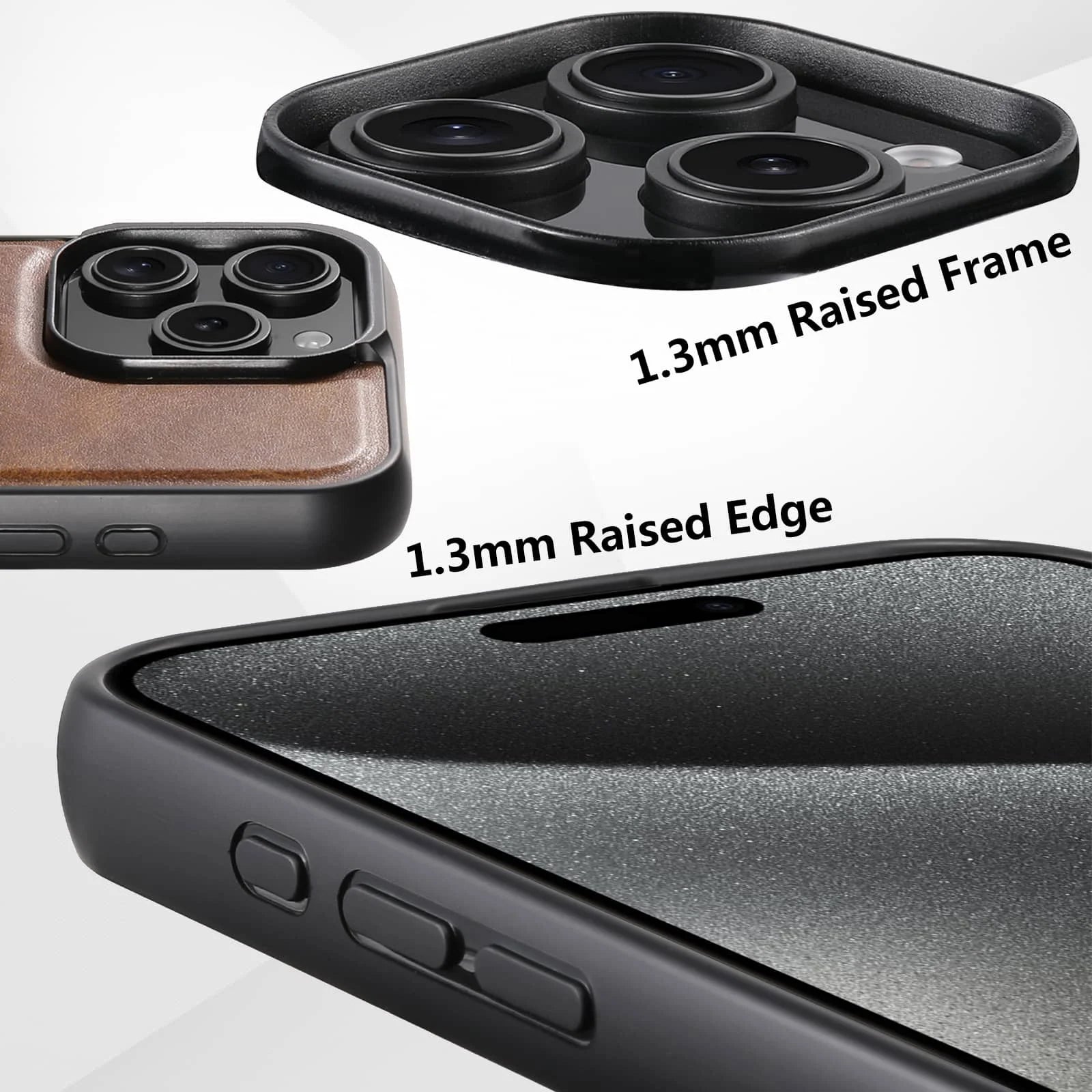 Magnetic Leather Kickstand Case for iPhone 16 / 15 / 14 / 13 / 12 Series