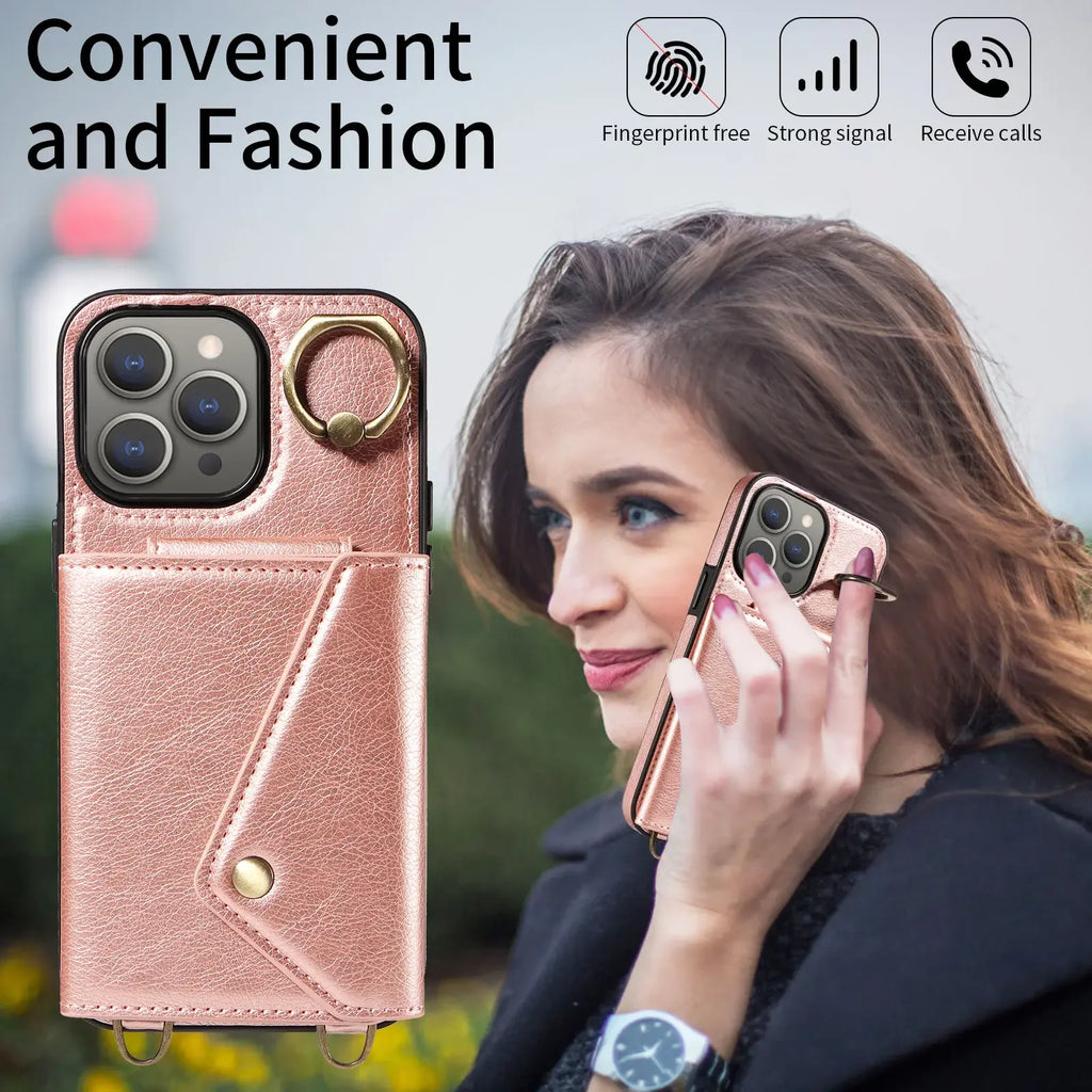 Leather Wallet Case for iPhone 15 / 14 / 13 / 12 / 11 Series