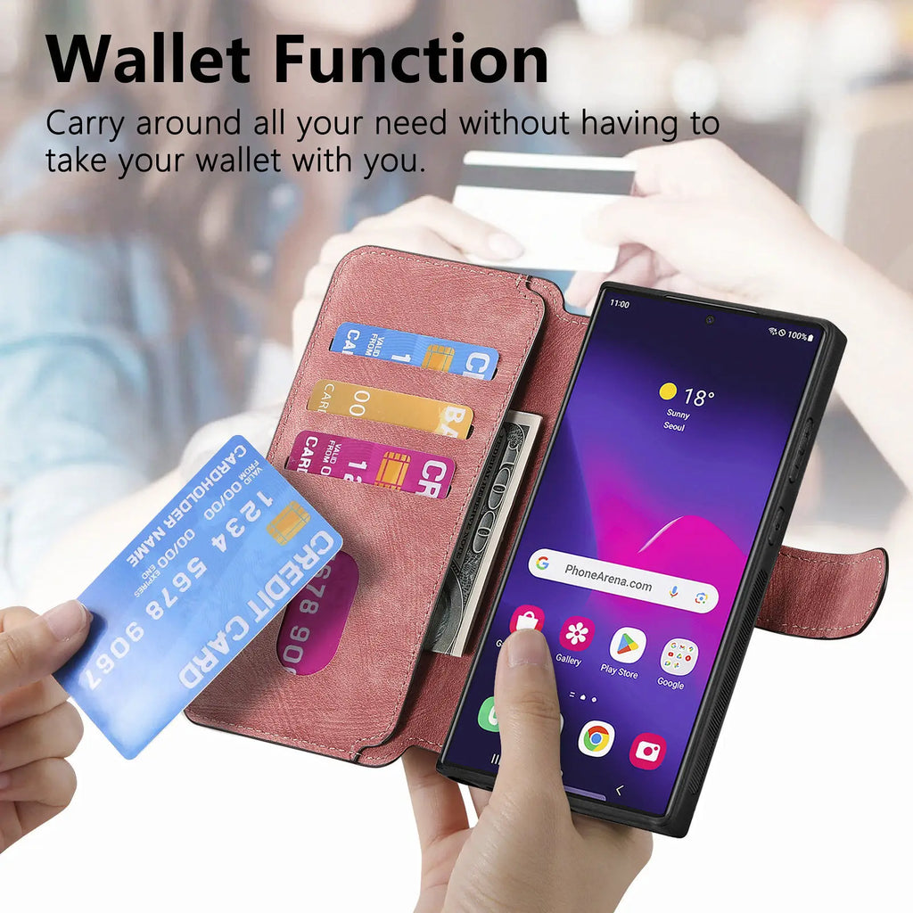 Detachable Magnetic Wallet Case for Samsung Galaxy S / Note / M Series