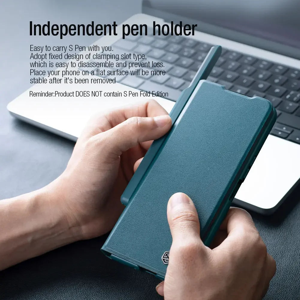 NILLKIN Qin Leather Case for Samsung Galaxy Z Fold 5 with S-Pen Holder