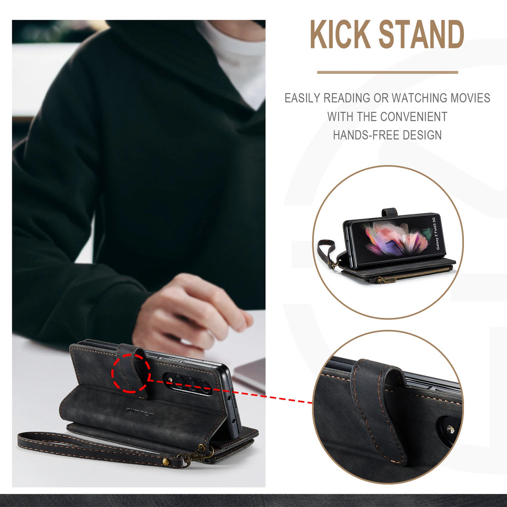 Magnetic Wallet Flip Case for Samsung Galaxy Z Fold 3 / Z Fold 4