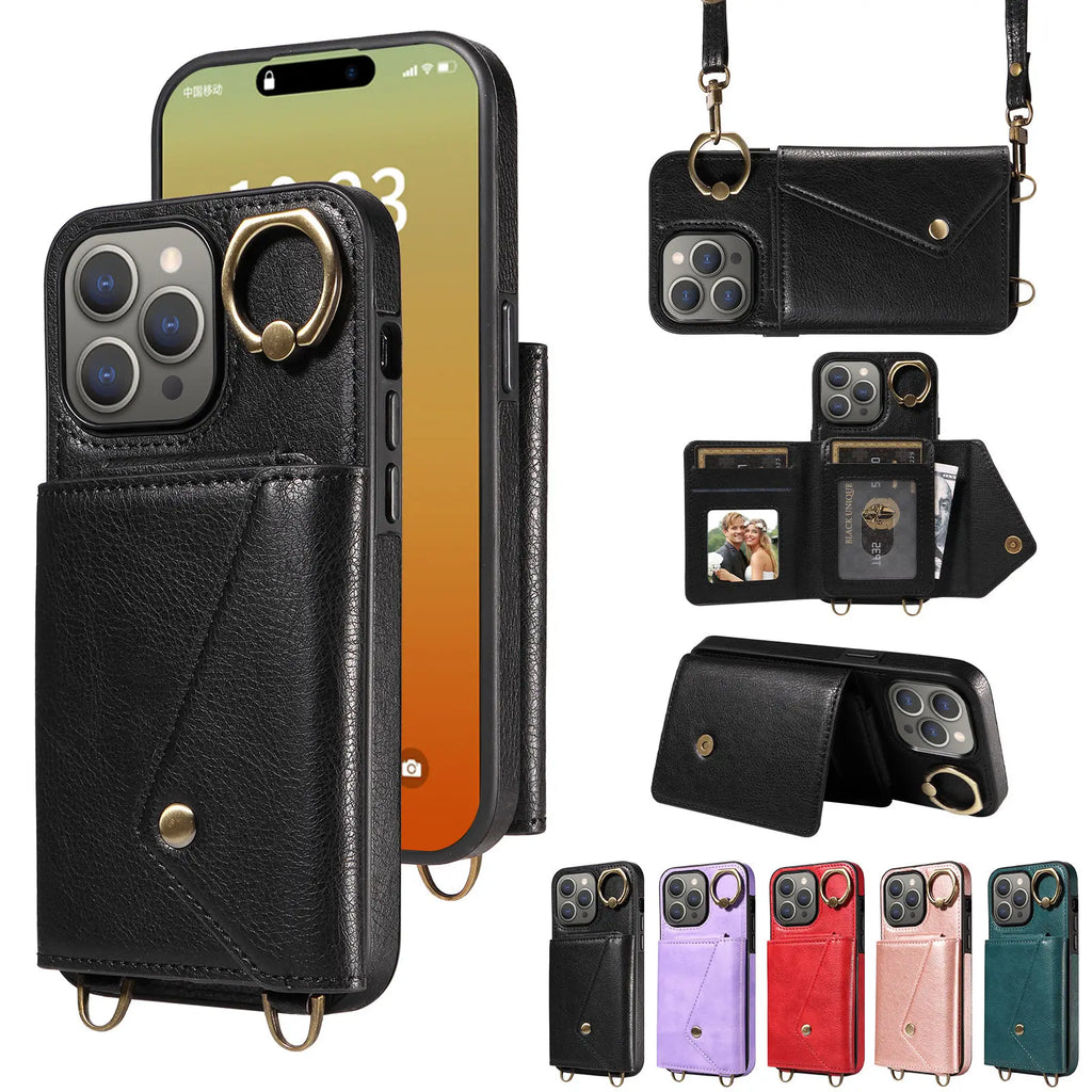 Leather Wallet Case for iPhone 15 / 14 / 13 / 12 / 11 Series