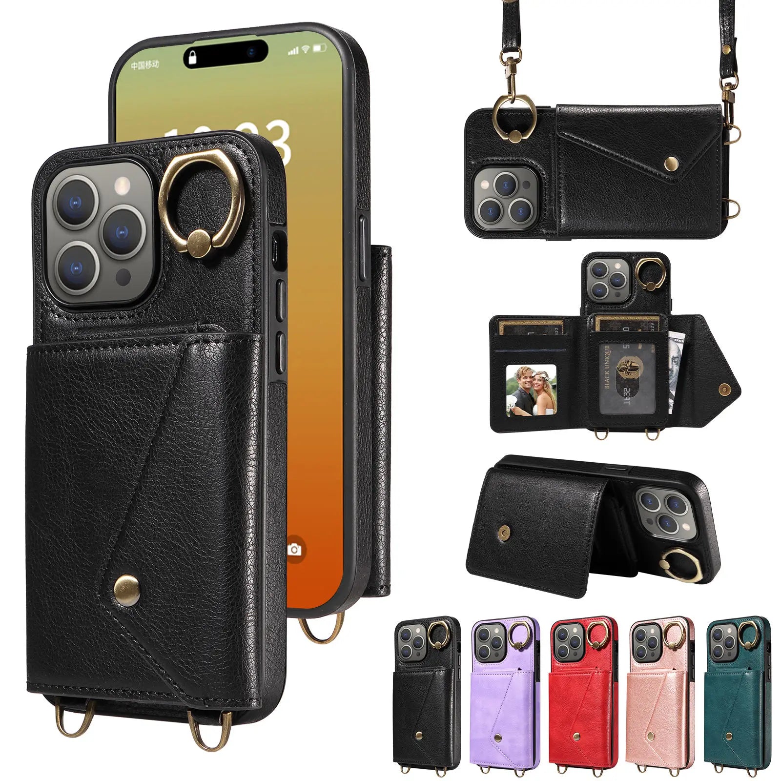 Leather Wallet Case for iPhone 15 / 14 / 13 / 12 / 11 Series