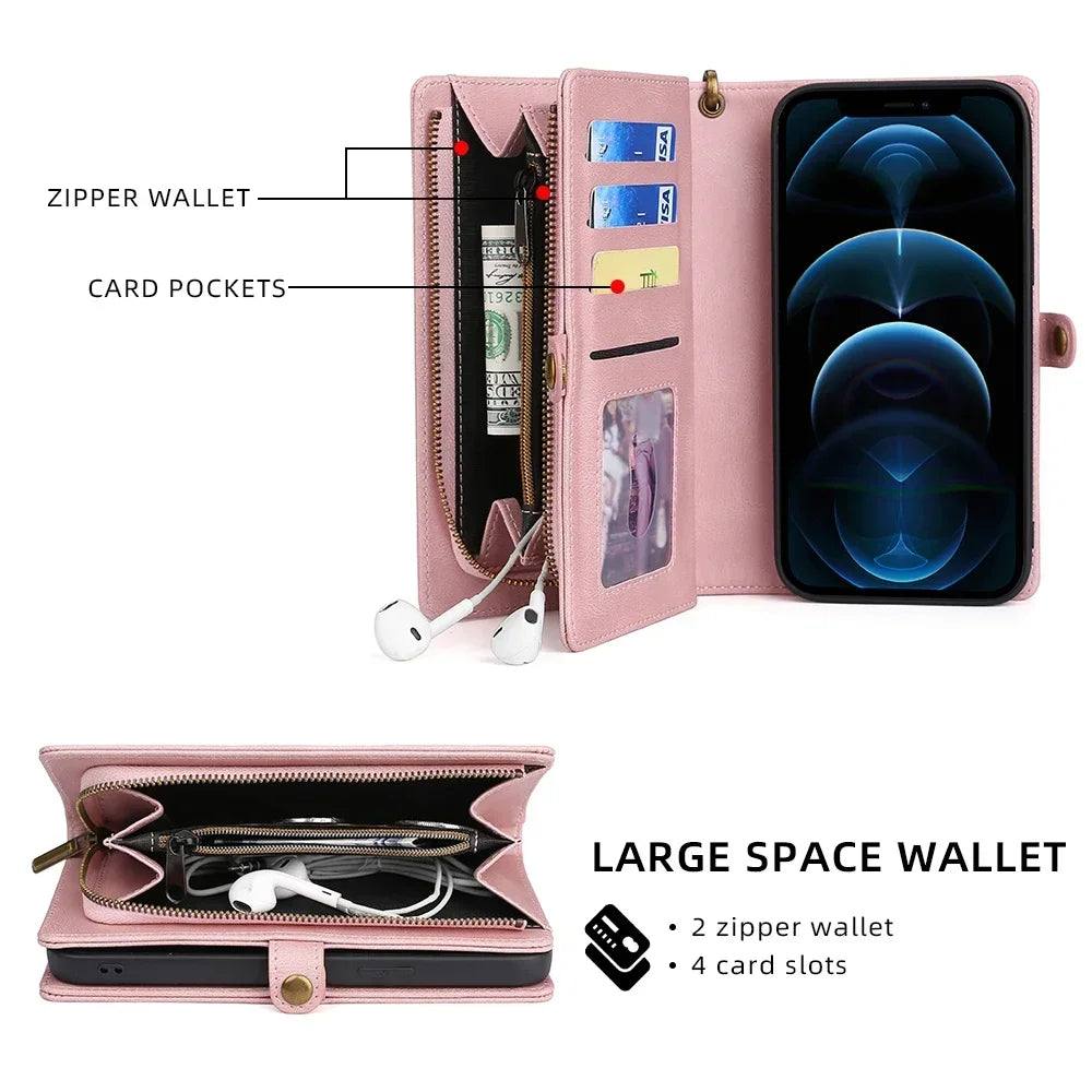 Leather Wallet Case for iPhone 16 / 15 Series