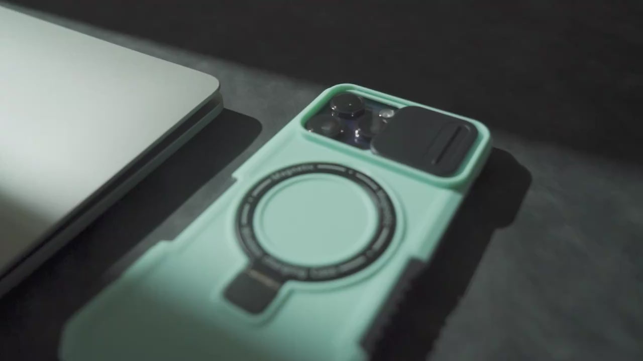 Heavy Duty Magnetic Kickstand Case for iPhone 15/14 Series